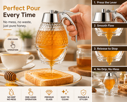 Premium No-Drip Honey Dispenser
