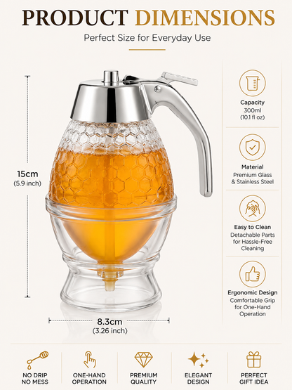 Premium No-Drip Honey Dispenser