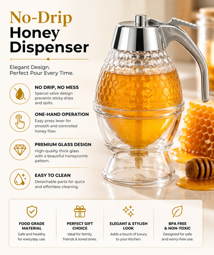 Premium No-Drip Honey Dispenser